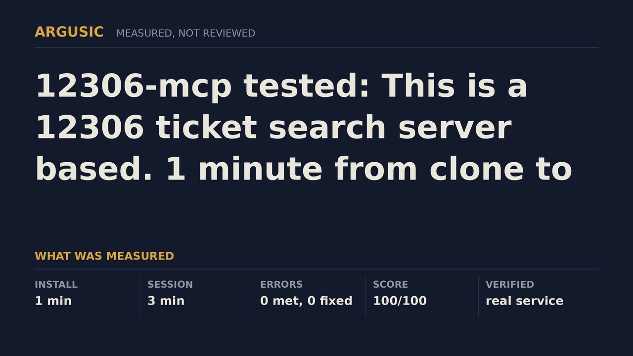 Argusic testing 12306-mcp, recorded session