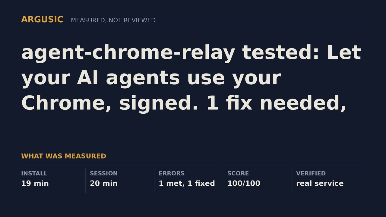 Argusic testing agent-chrome-relay, recorded session