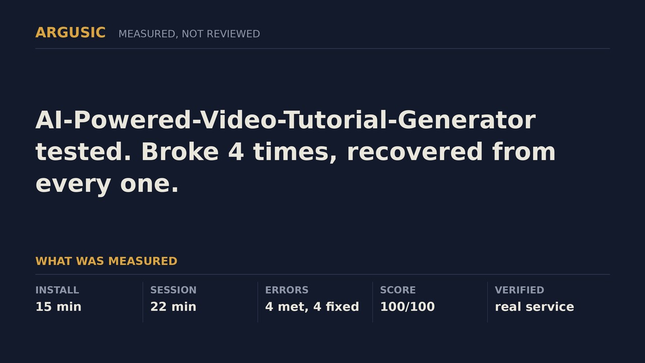 Argusic testing AI-Powered-Video-Tutorial-Generator, recorded session