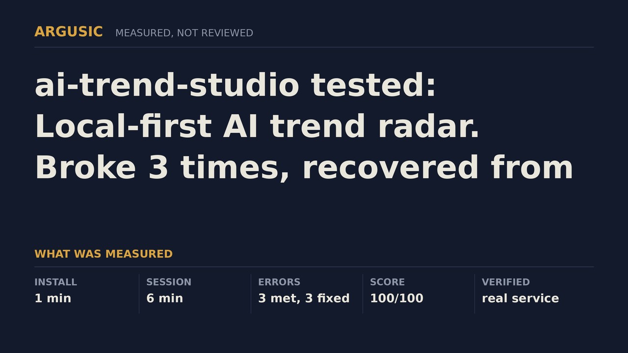 Argusic testing ai-trend-studio, recorded session