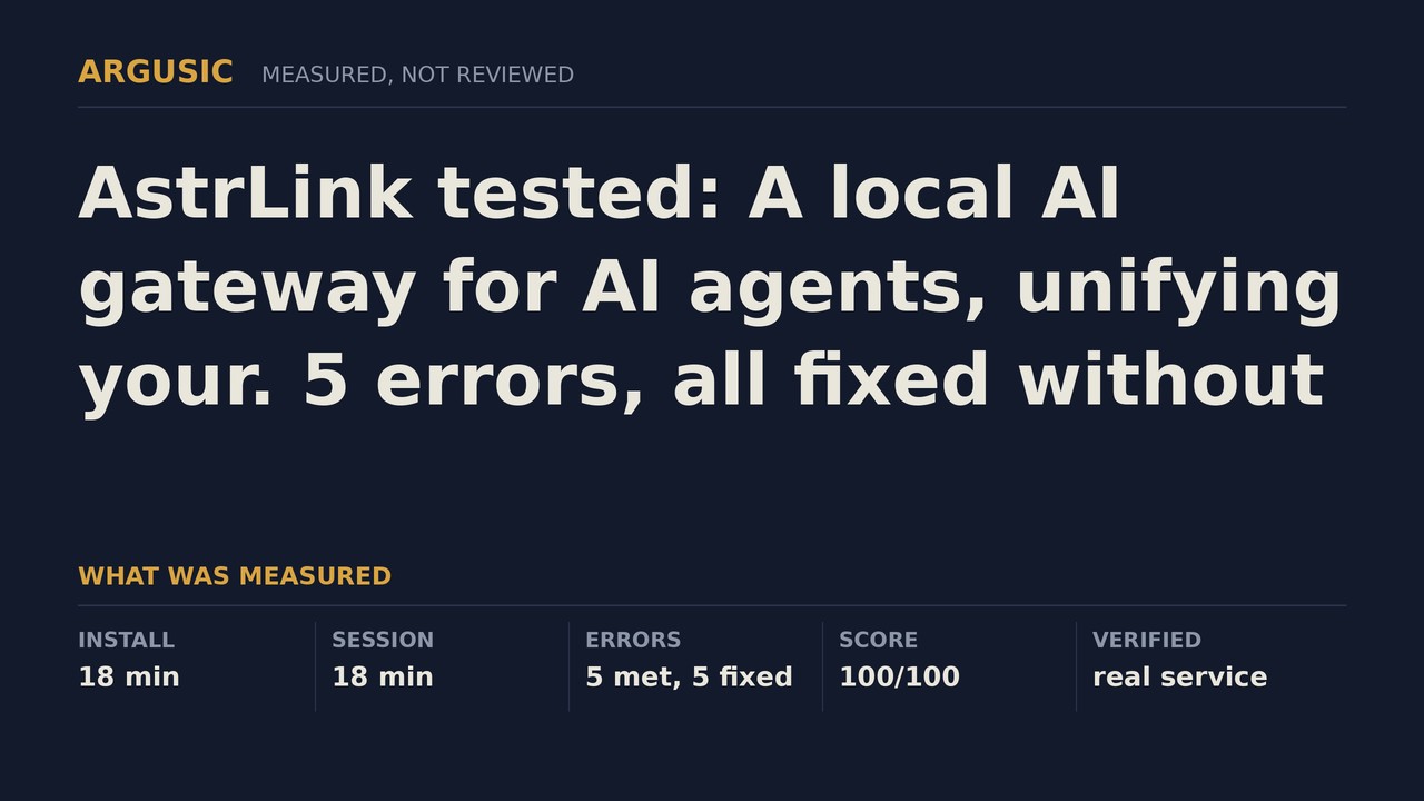 Argusic testing AstrLink, recorded session