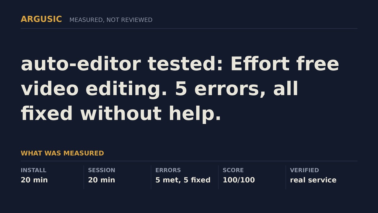Argusic testing auto-editor, recorded session