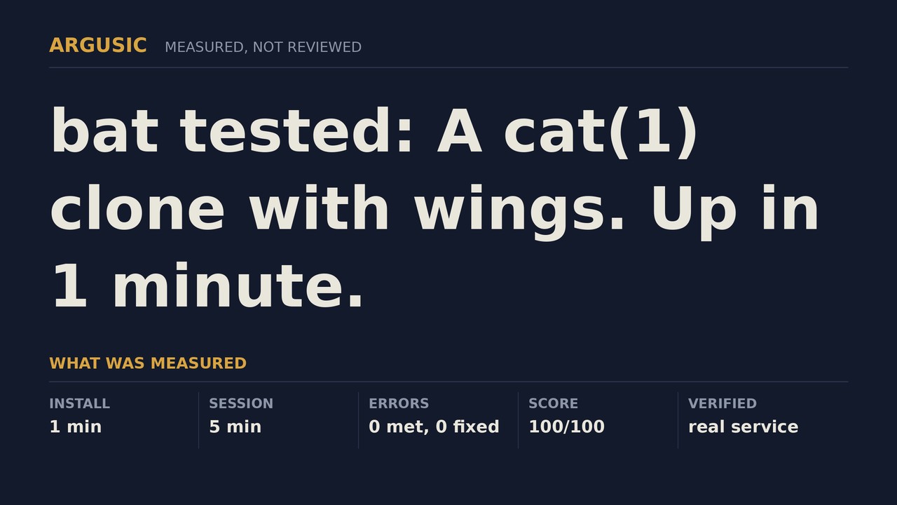 Argusic testing bat, recorded session