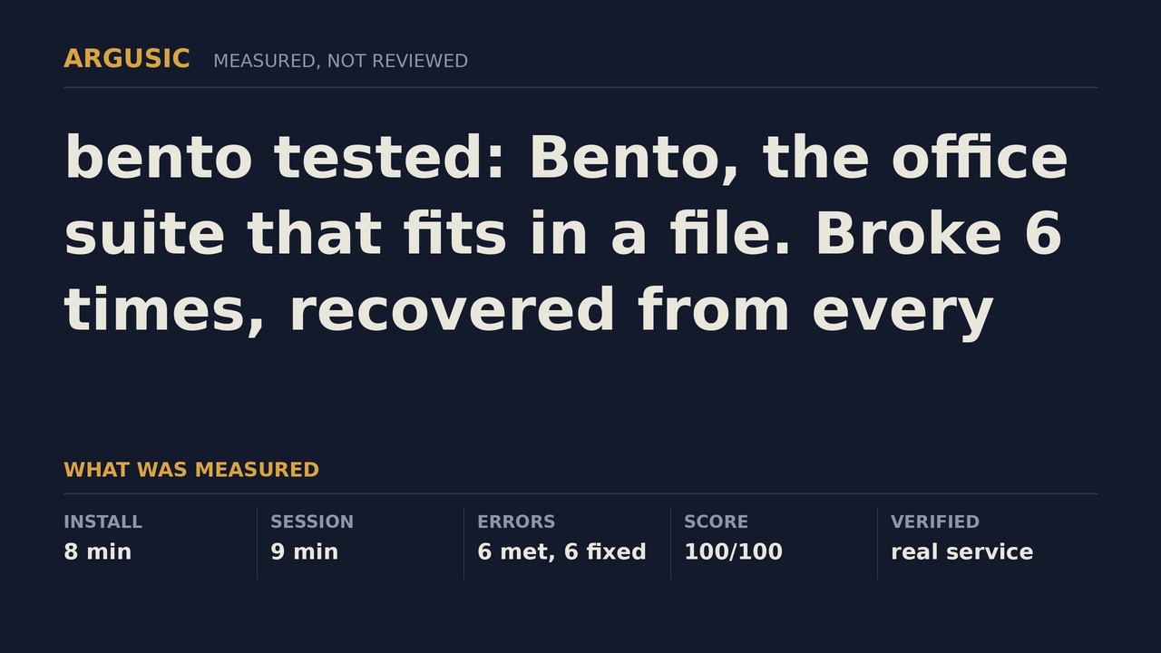 Argusic testing bento, recorded session