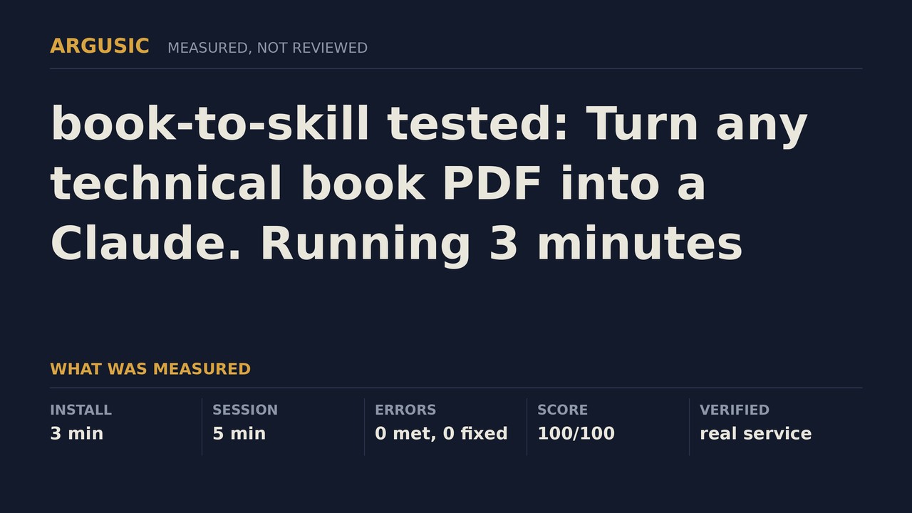 Argusic testing book-to-skill, recorded session