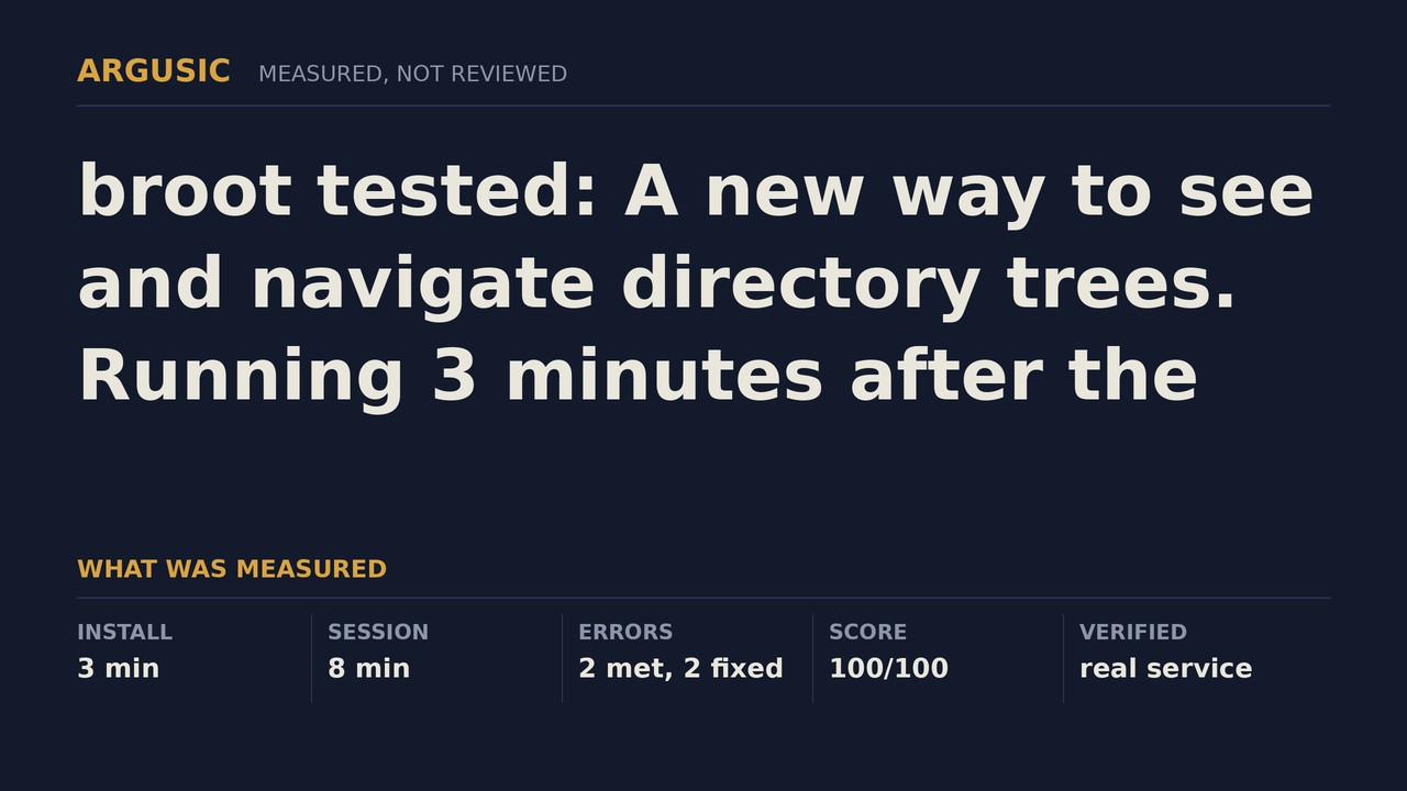 Argusic testing broot, recorded session