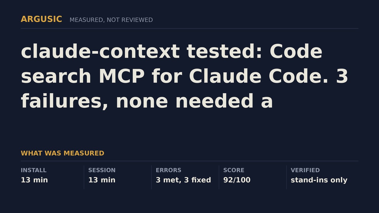 Argusic testing claude-context, recorded session