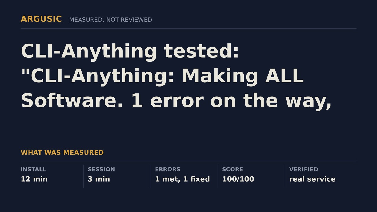 Argusic testing CLI-Anything, recorded session