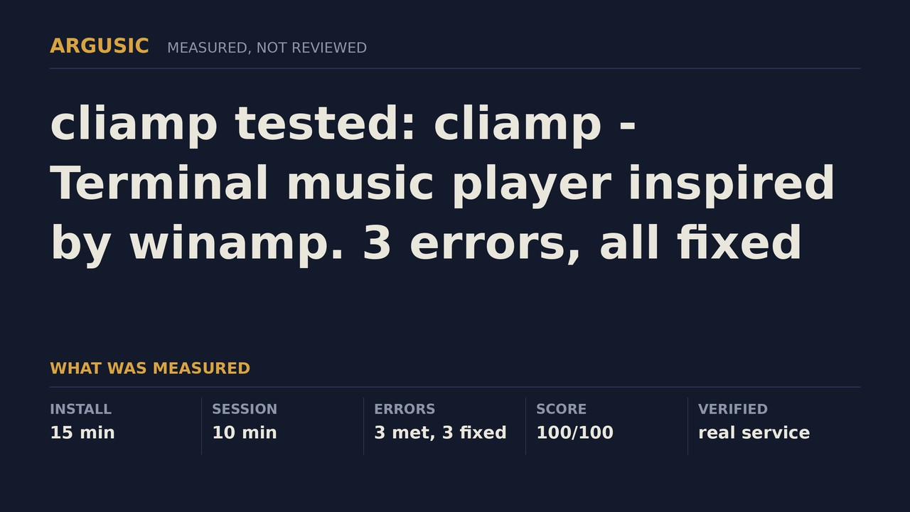 Argusic testing cliamp, recorded session
