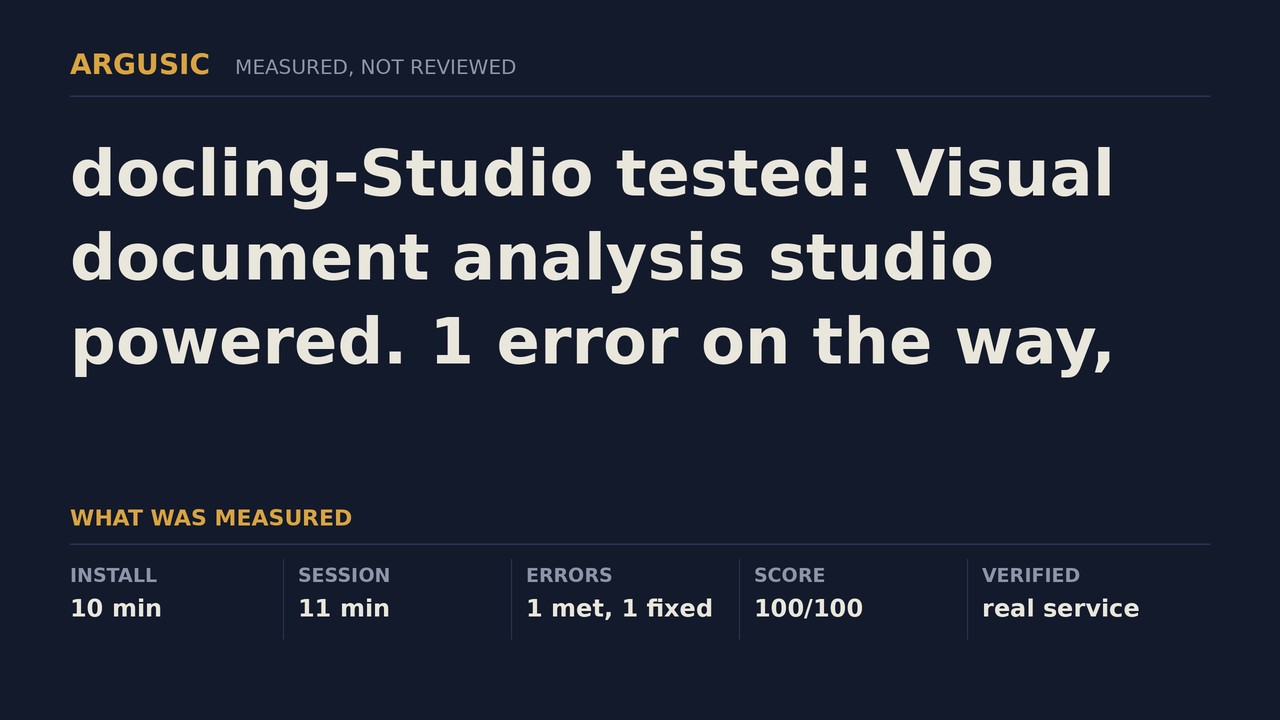 Argusic testing docling-Studio, recorded session