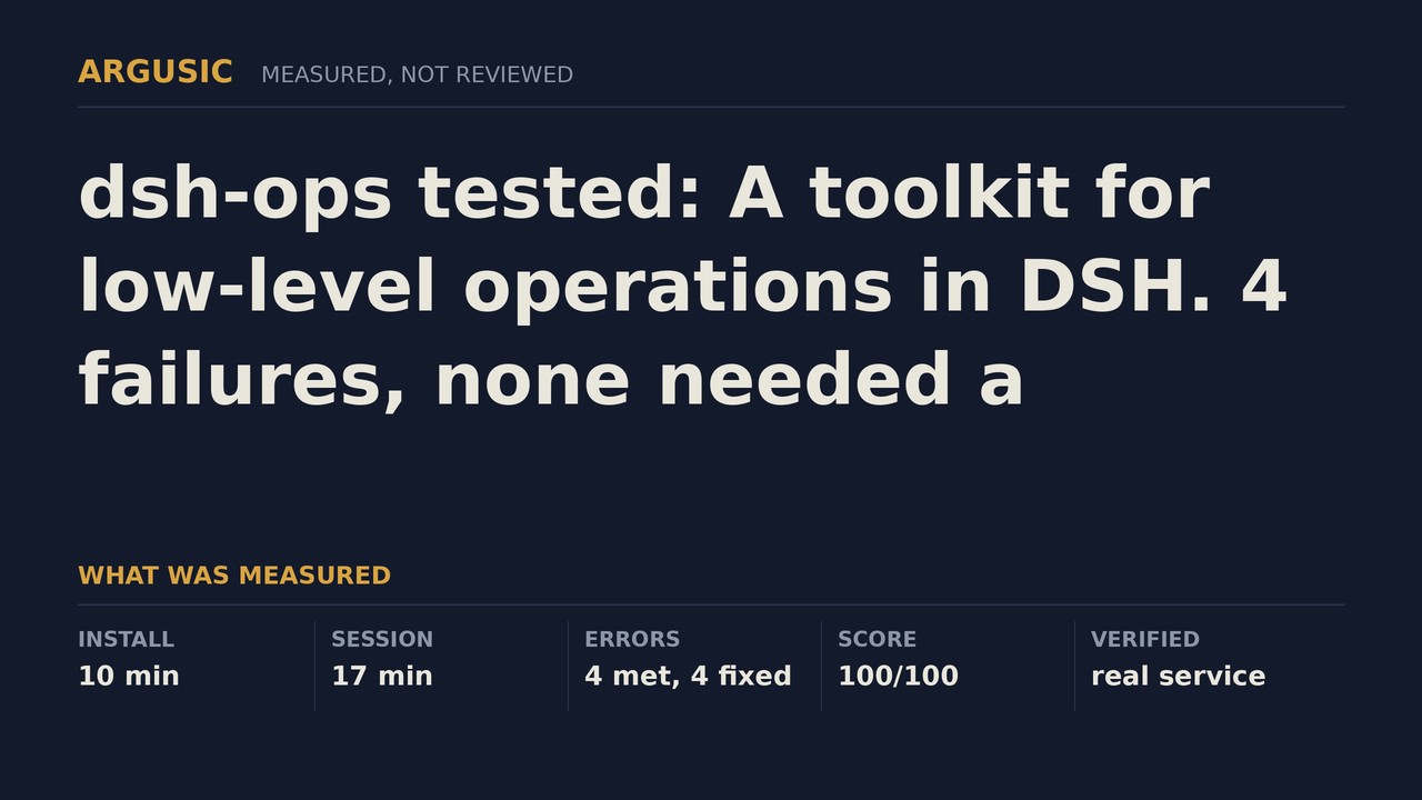 Argusic testing dsh-ops, recorded session