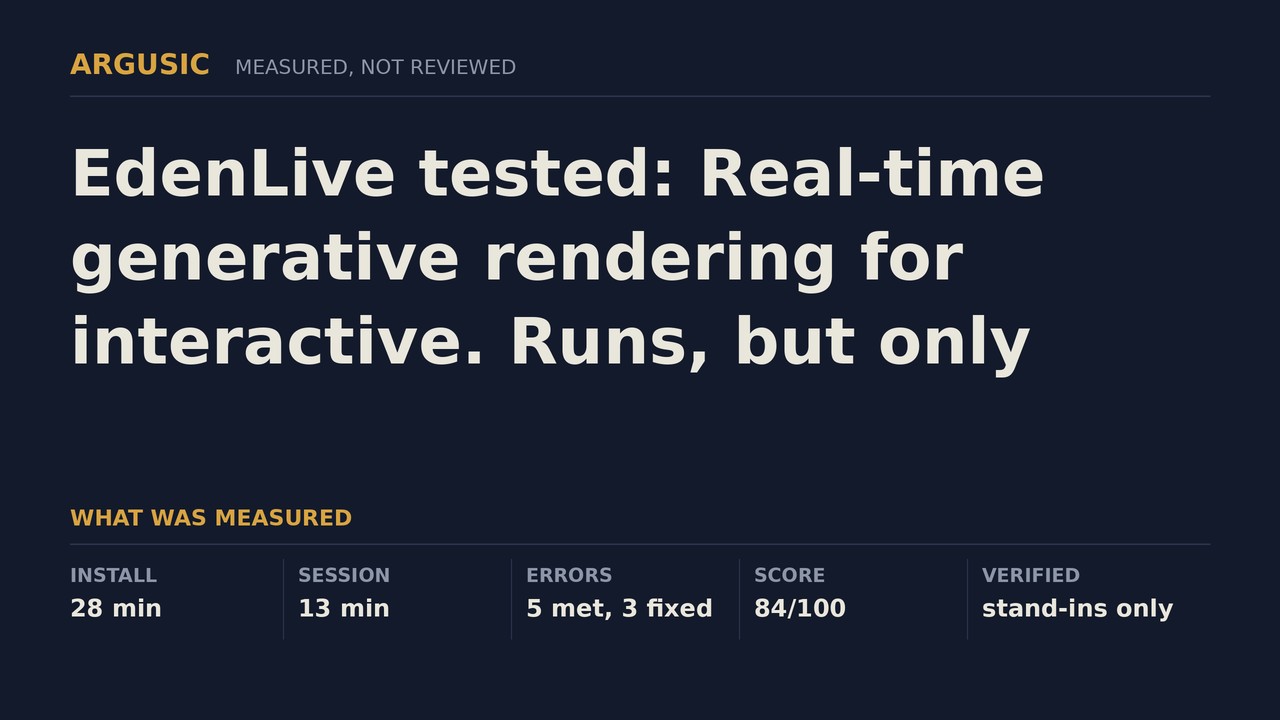 Argusic testing EdenLive, recorded session