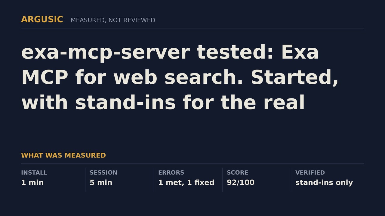Argusic testing exa-mcp-server, recorded session