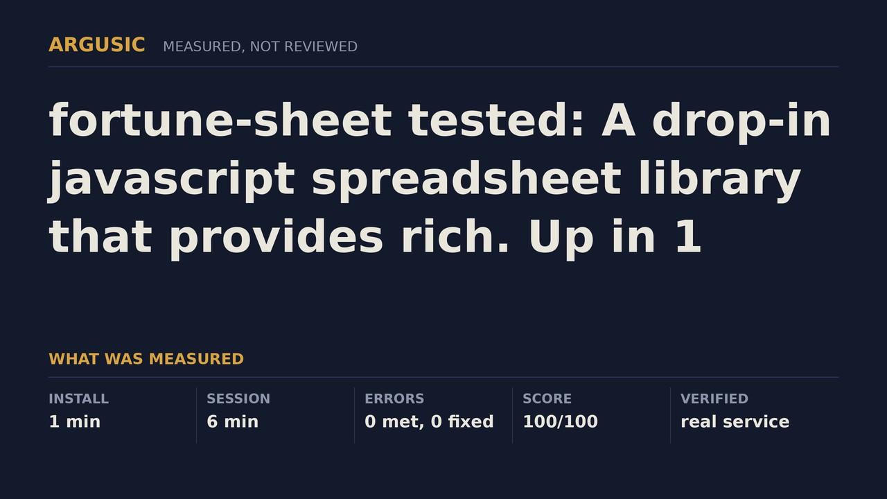 Argusic testing fortune-sheet, recorded session