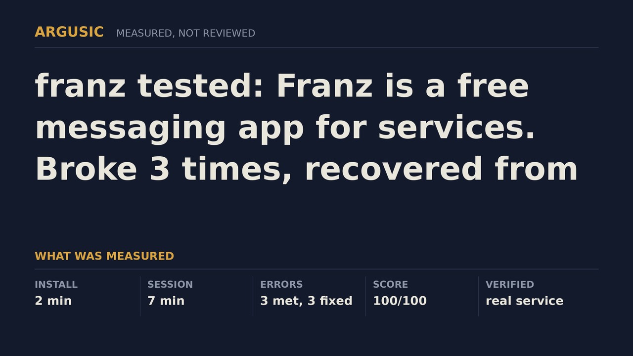 Argusic testing franz, recorded session