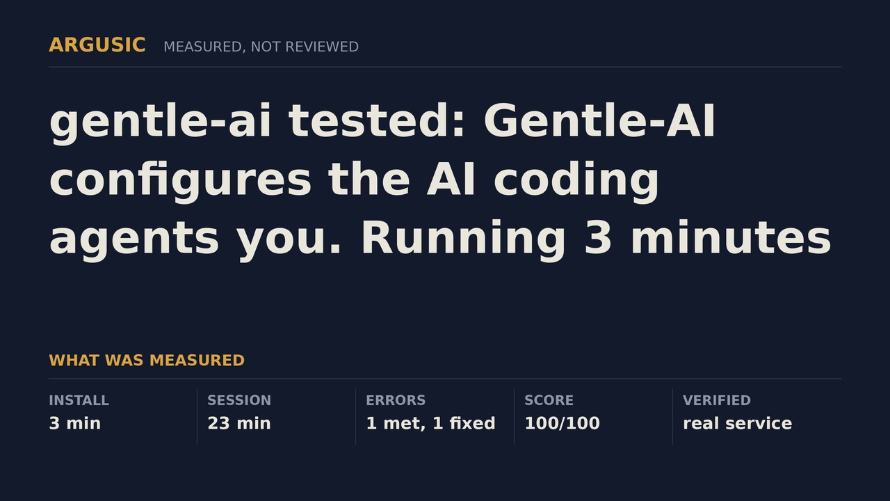 Argusic testing gentle-ai, recorded session