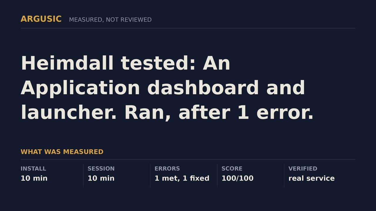 Argusic testing Heimdall, recorded session