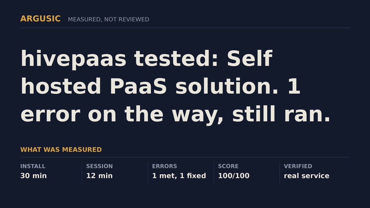 Argusic testing hivepaas, recorded session