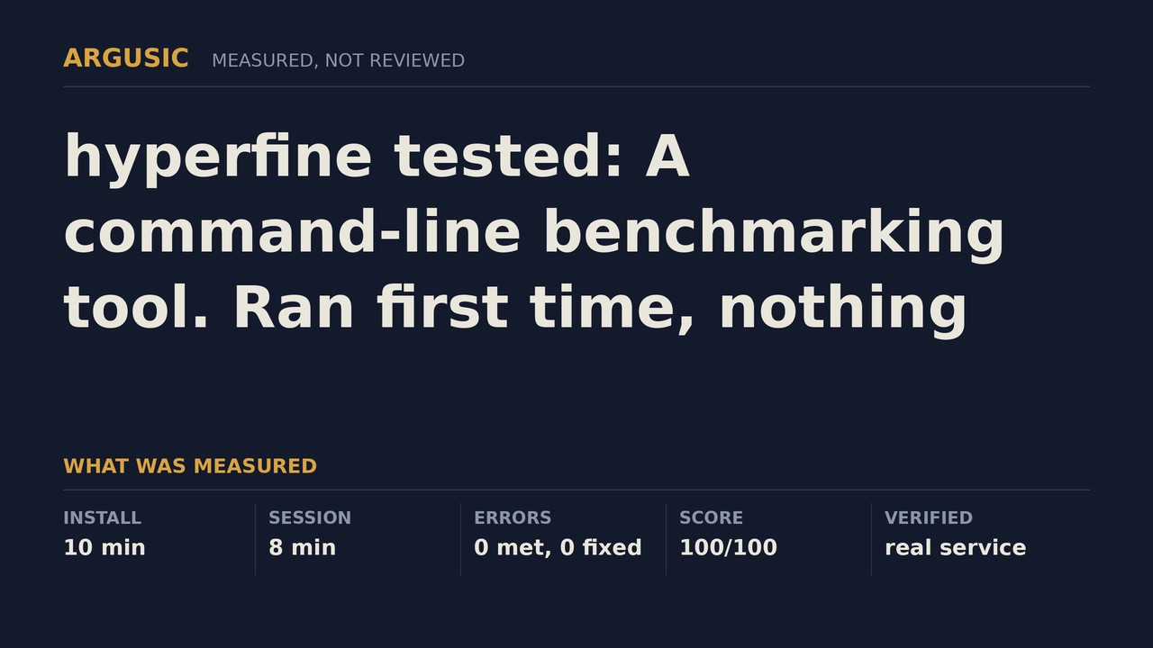 Argusic testing hyperfine, recorded session