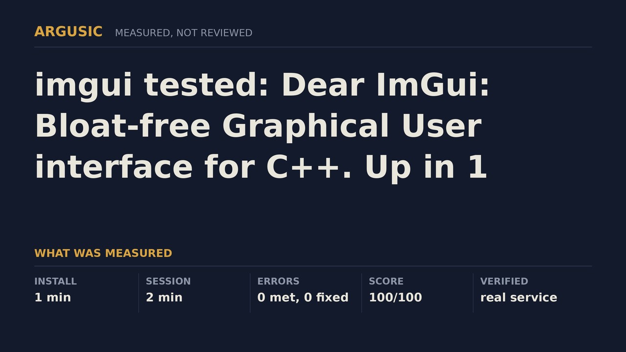 Argusic testing imgui, recorded session