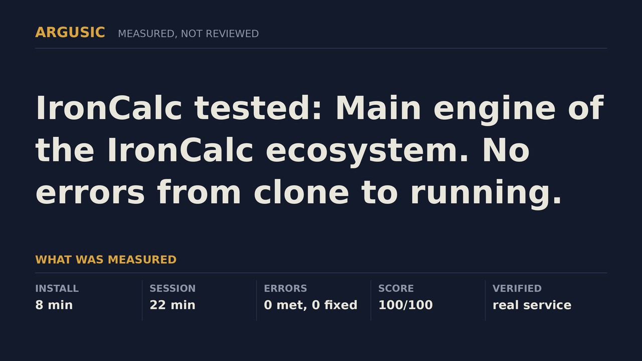 Argusic testing IronCalc, recorded session