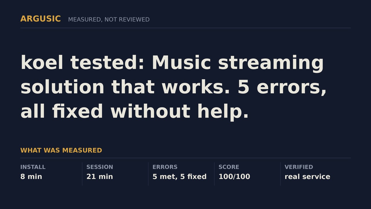Argusic testing koel, recorded session