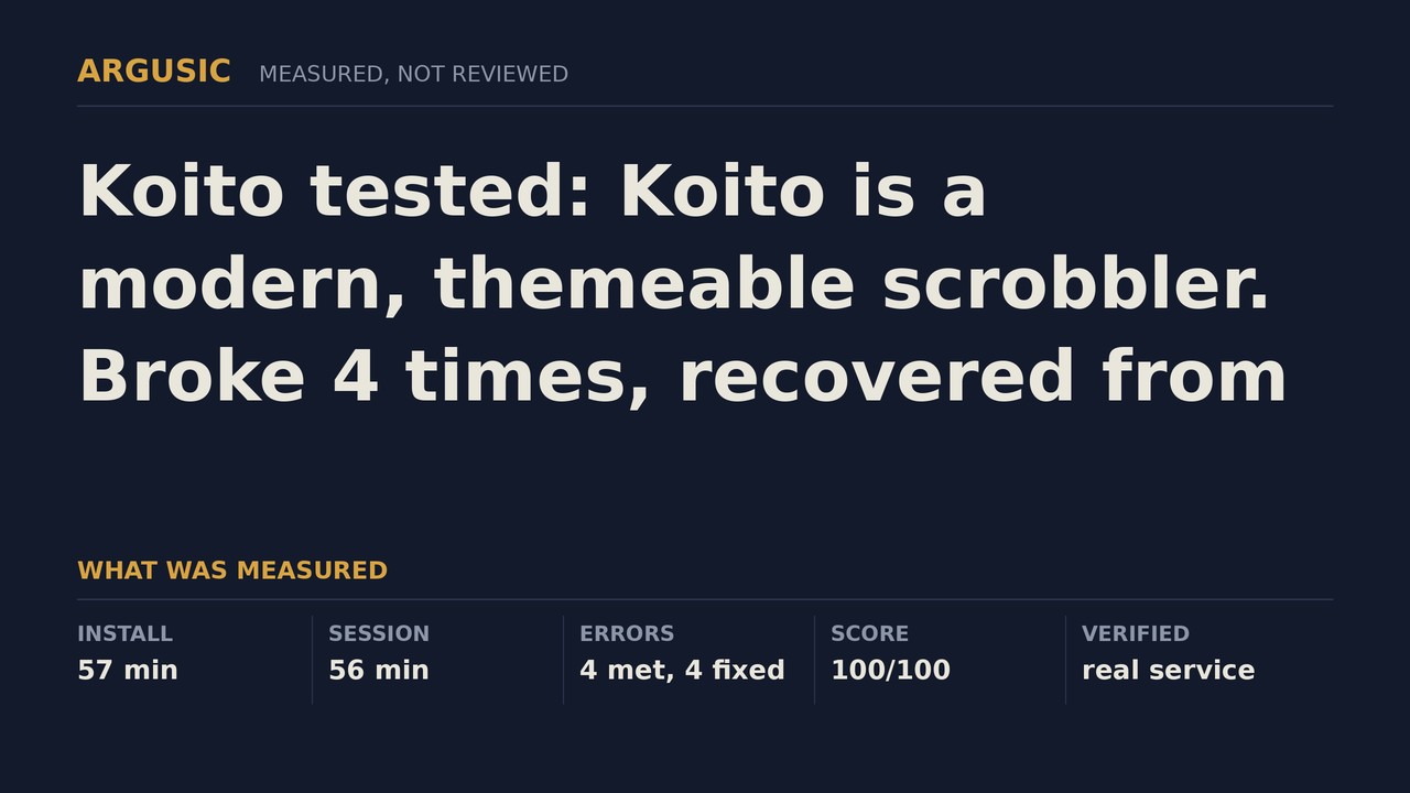 Argusic testing Koito, recorded session