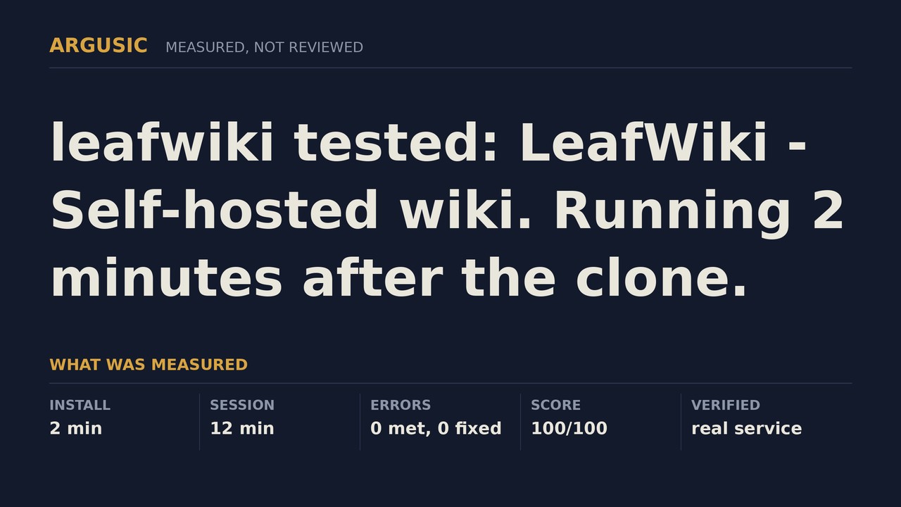 Argusic testing leafwiki, recorded session