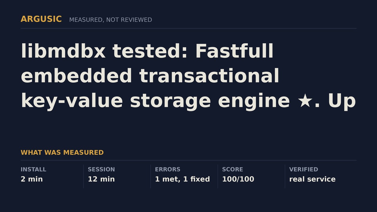 Argusic testing libmdbx, recorded session