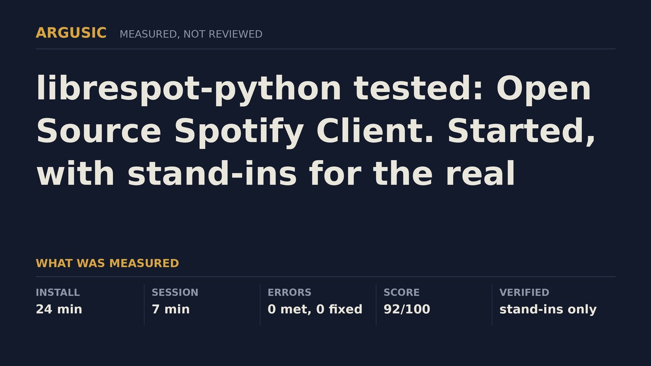 Argusic testing librespot-python, recorded session