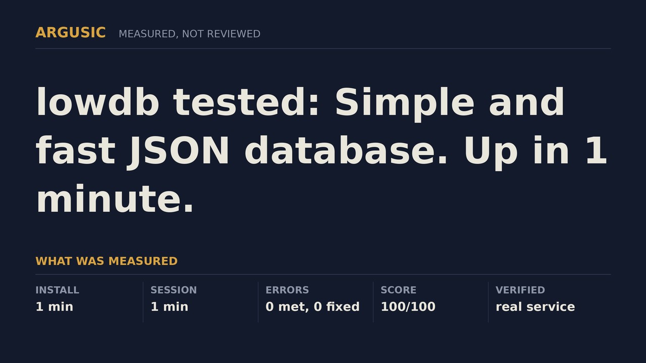 Argusic testing lowdb, recorded session