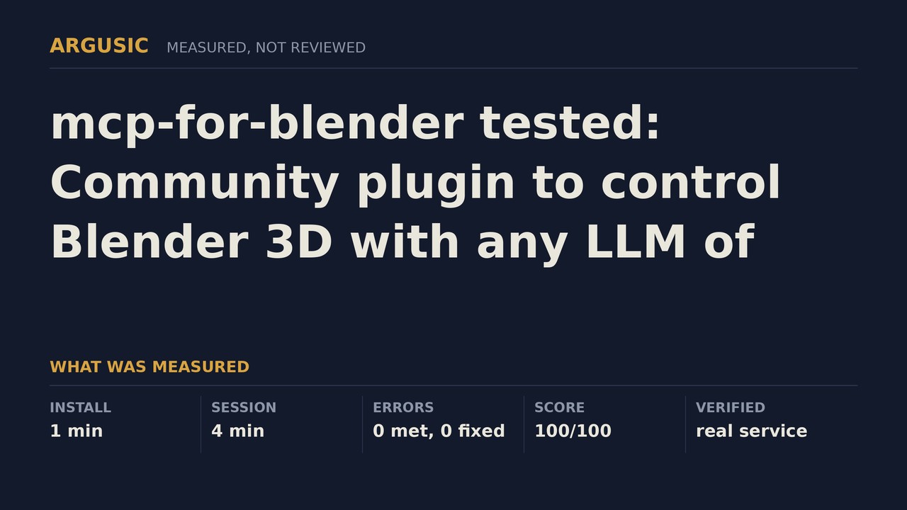 Argusic testing mcp-for-blender, recorded session