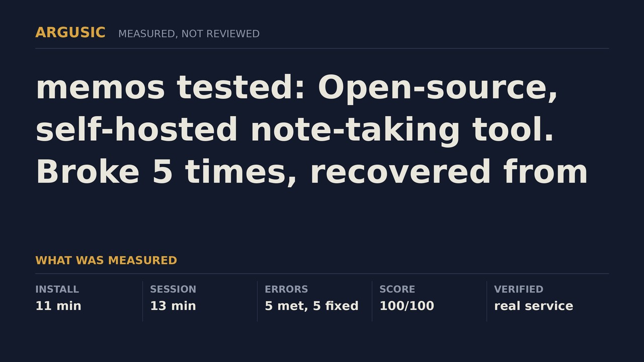Argusic testing memos, recorded session