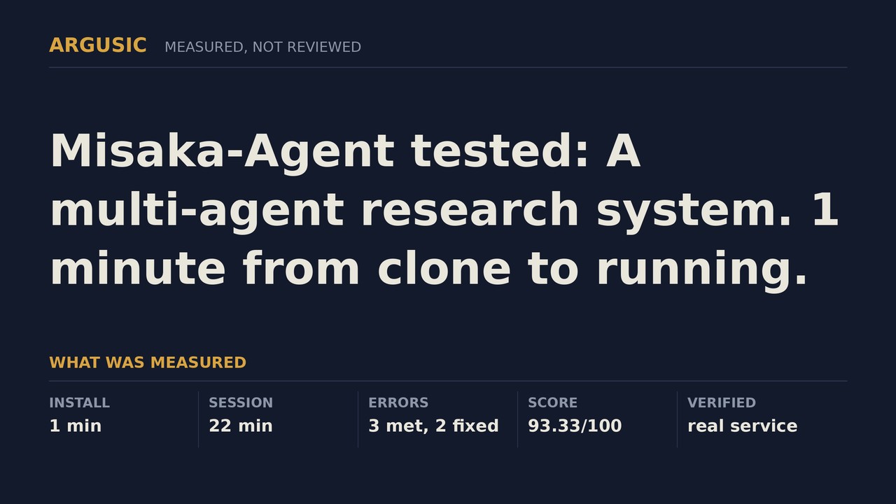 Argusic testing Misaka-Agent, recorded session