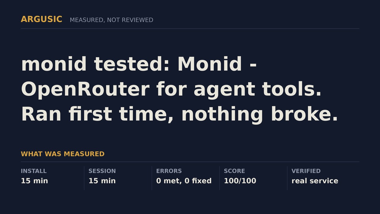 Argusic testing monid, recorded session