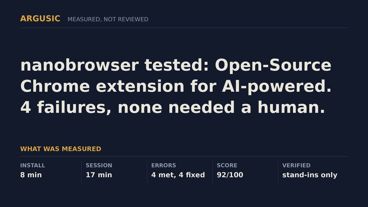 Argusic testing nanobrowser, recorded session