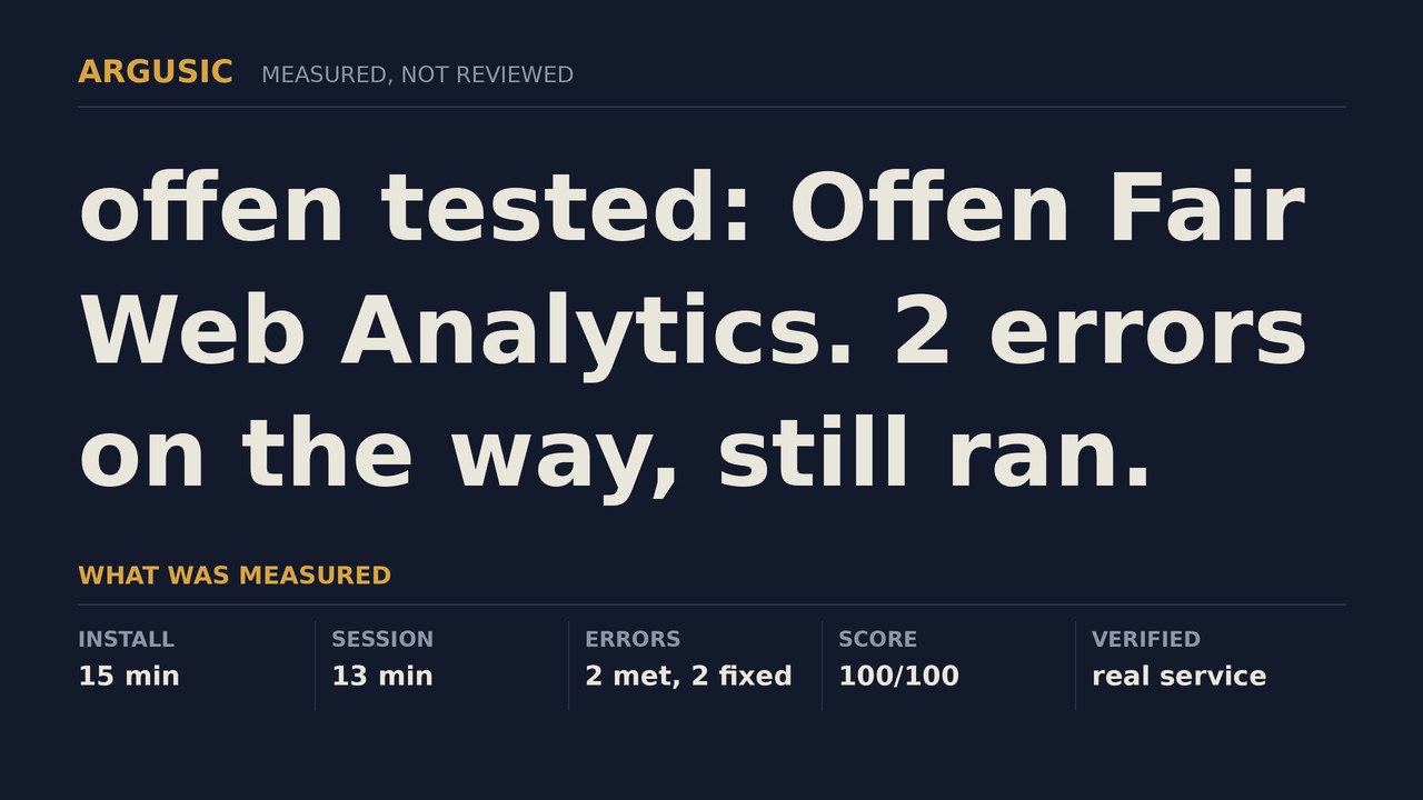 Argusic testing offen, recorded session