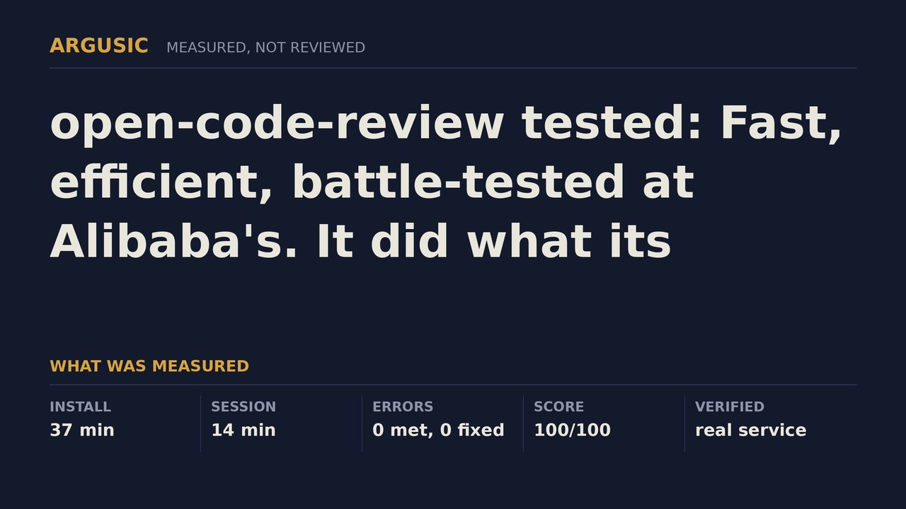 Argusic testing open-code-review, recorded session