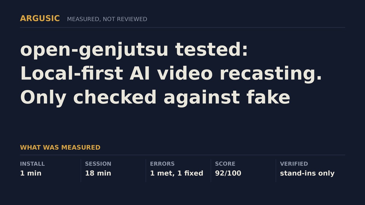 Argusic testing open-genjutsu, recorded session