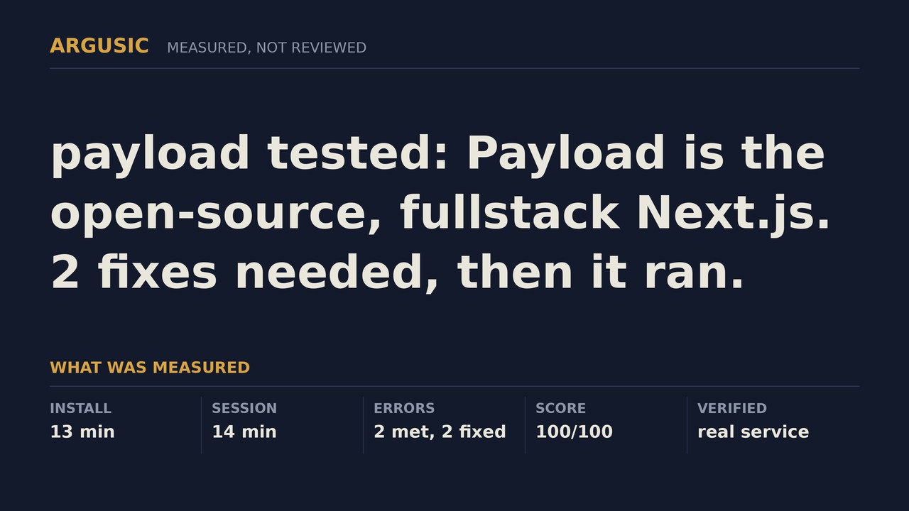 Argusic testing payload, recorded session