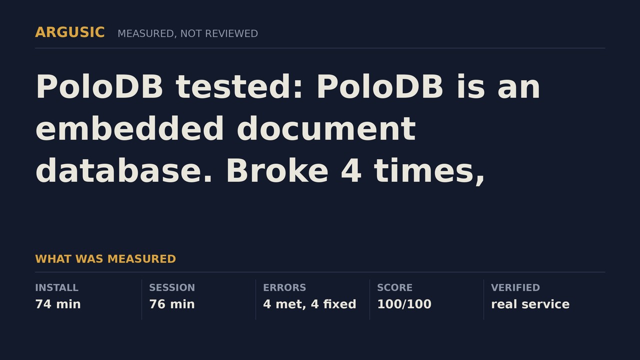 Argusic testing PoloDB, recorded session