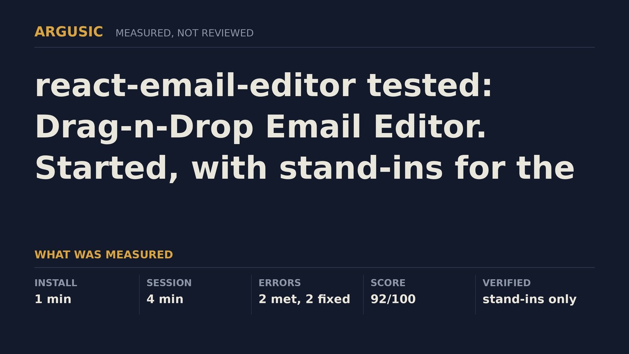Argusic testing react-email-editor, recorded session