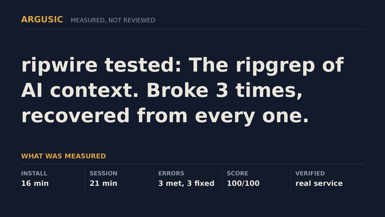 Argusic testing ripwire, recorded session