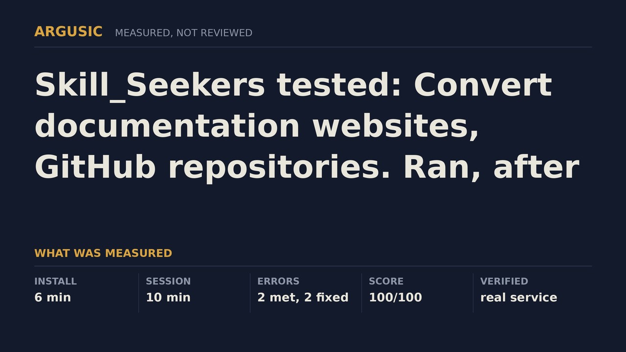 Argusic testing Skill_Seekers, recorded session