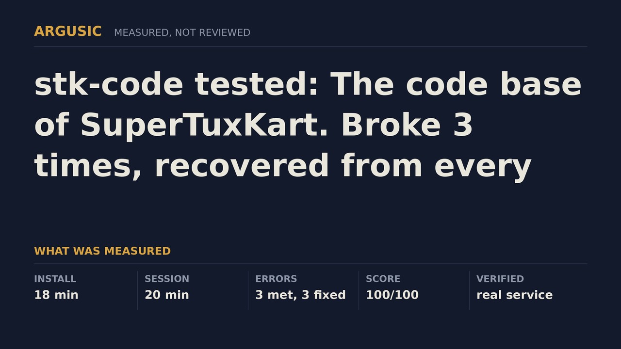 Argusic testing stk-code, recorded session