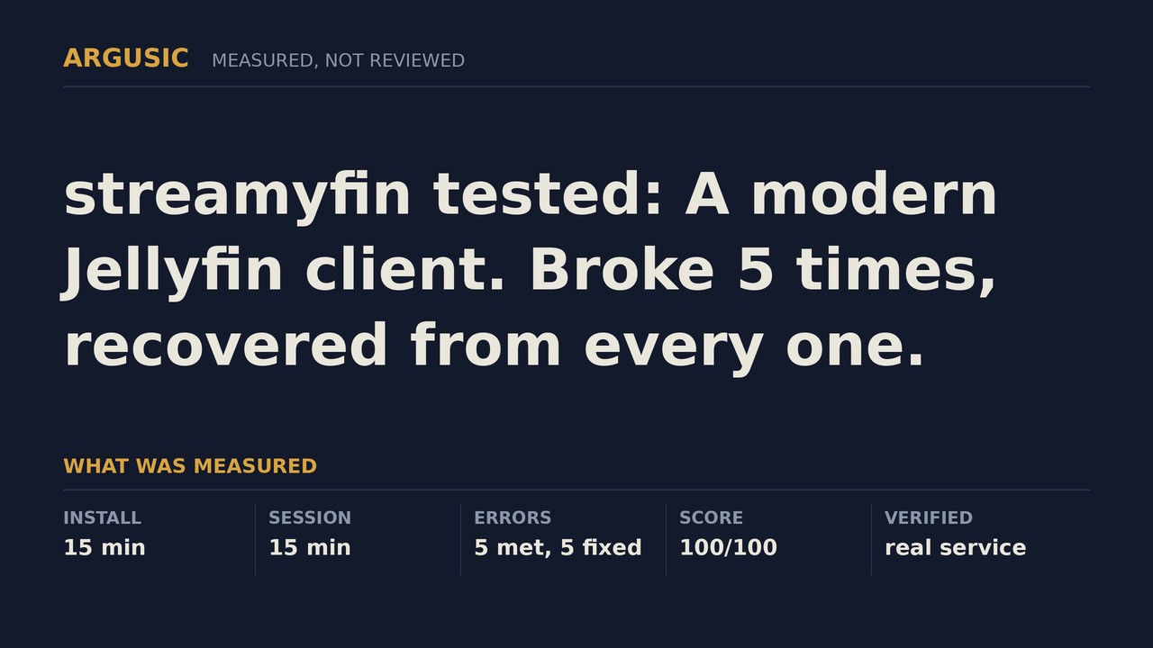 Argusic testing streamyfin, recorded session