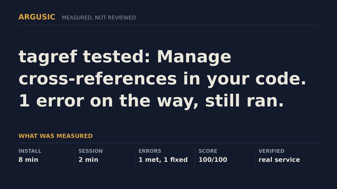 Argusic testing tagref, recorded session