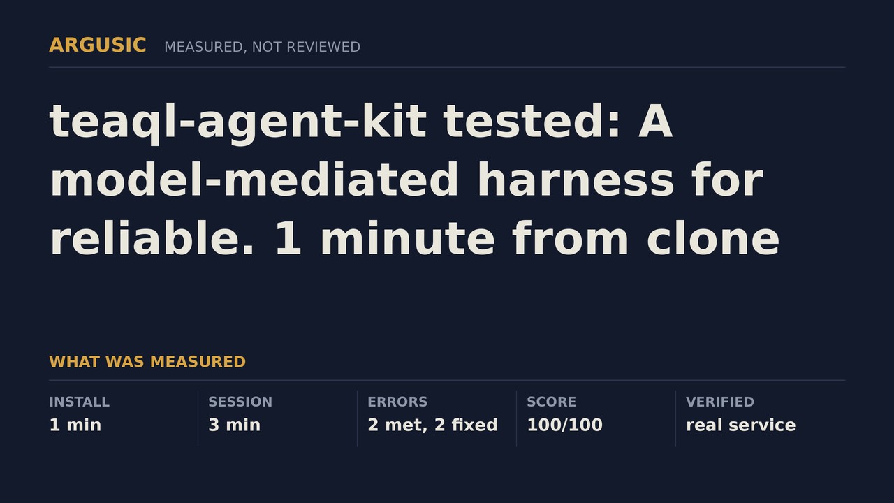 Argusic testing teaql-agent-kit, recorded session