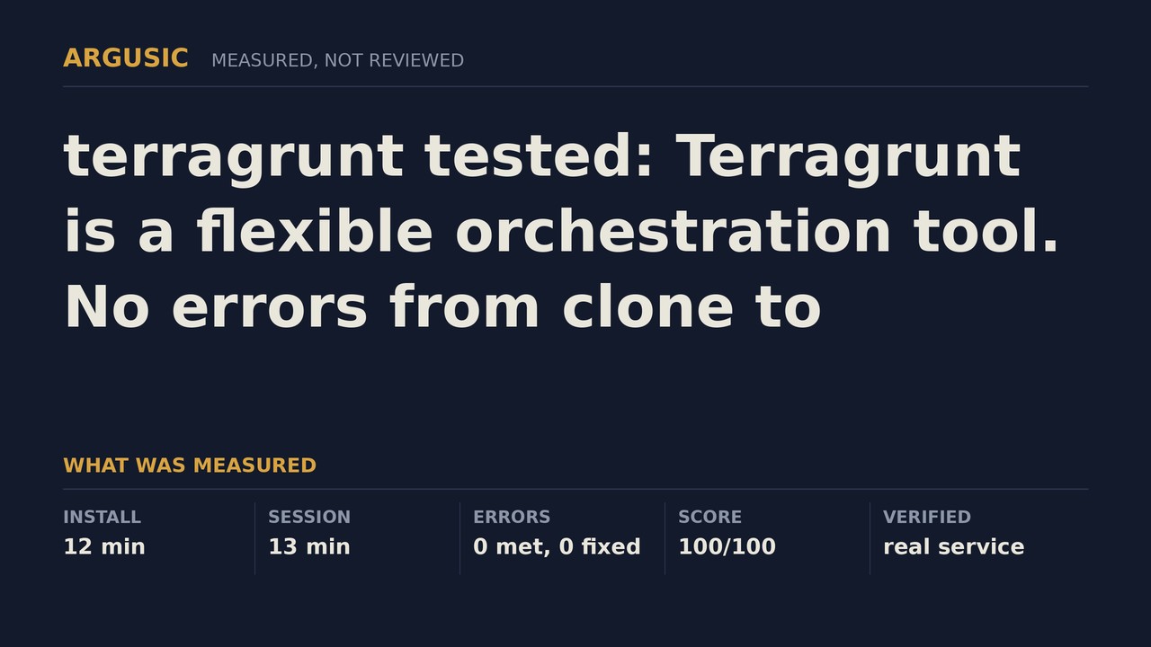 Argusic testing terragrunt, recorded session