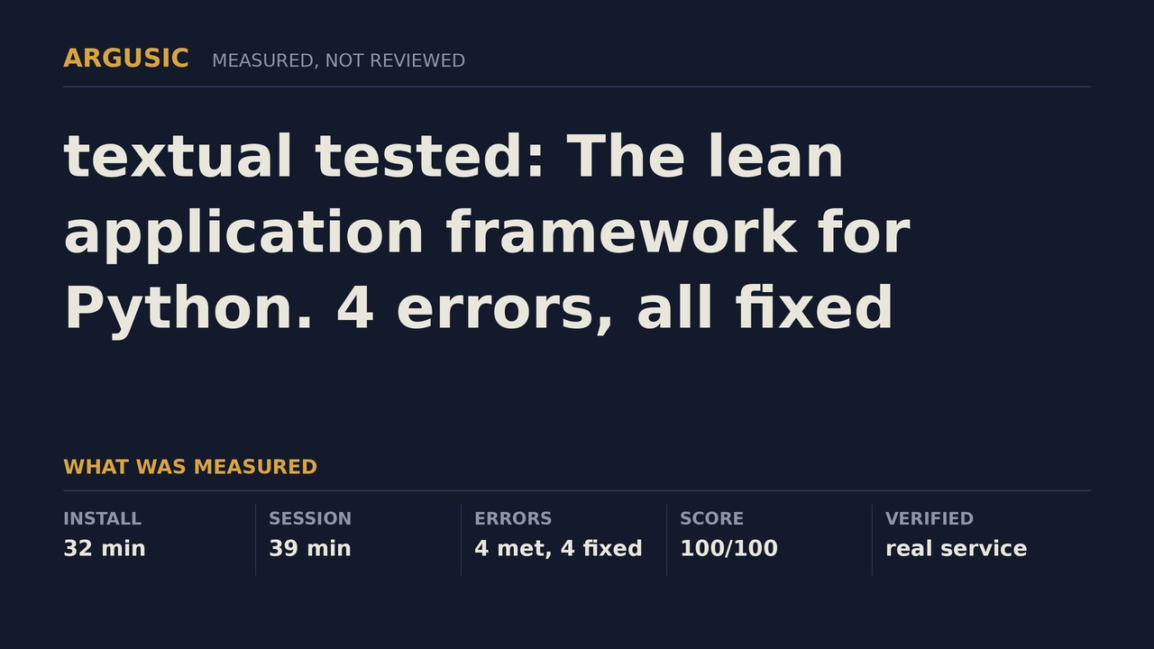 Argusic testing textual, recorded session